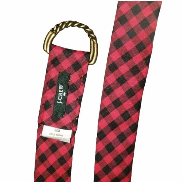 J. CREW S scarf belt in red & black check - Picture 1 of 2